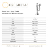 940 Argentium Silver - Roped Bugle Horn Charm