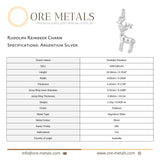 940 Argentium Silver - Rudolph Reindeer Charm