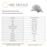 940 Argentium Silver - Australian Echidna Charm