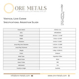 940 Argentium Silver - Vertical Love Charm