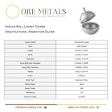 940 Argentium Silver - Soccer Ball Locket Charm