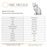 940 Argentium Silver - Bombay Cat Charm