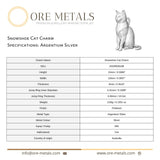 940 Argentium Silver - Snowshoe Cat Charm