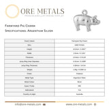 940 Argentium Silver - Farmyard Pig Charm