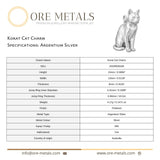 940 Argentium Silver - Korat Cat Charm