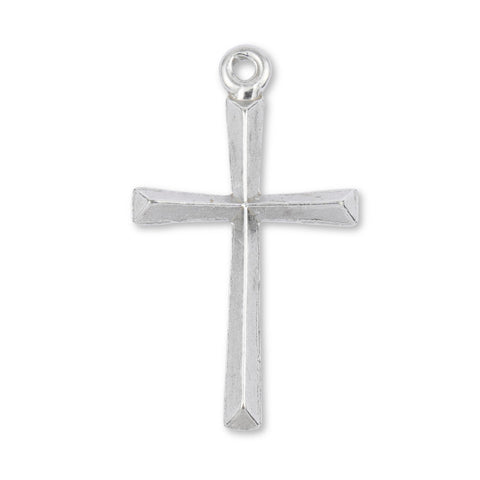 925 Sterling Silver - Bevelled Crucifix Charm