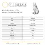 940 Argentium Silver - Turkish Angora Cat Charm