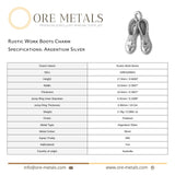 940 Argentium Silver - Rustic Work Boots Charm