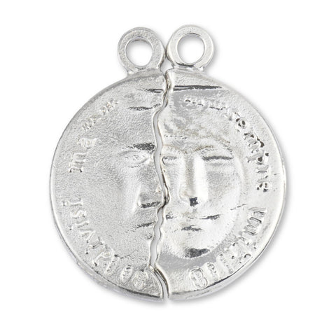 925 Sterling Silver - His & Hers Latin Amulet Charm