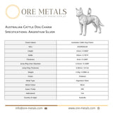 940 Argentium Silver - Australian Cattle Dog Charm