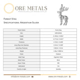 940 Argentium Silver - Forest Stag Charm