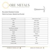 940 Argentium Silver - Builders Hammer Charm