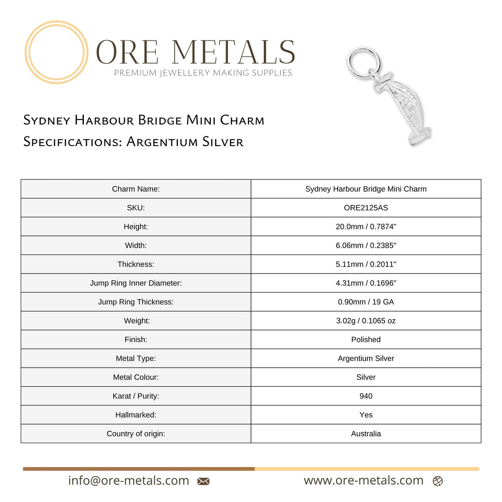 940 Argentium Silver - Sydney Harbour Bridge Gallery Charm