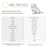940 Argentium Silver - British Shorthair Cat Charm