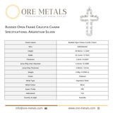 940 Argentium Silver - Budded Open Frame Crucifix Charm