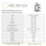 950 Platinum - Rectangle Prong Setting