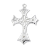 999 Pure Silver - Fleur Crucifix Charm