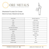 940 Argentium Silver - Openwork Filigree Cat Charm