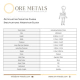 940 Argentium Silver - Articulating Skeleton Charm