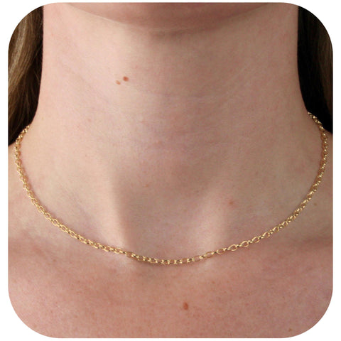 9ct Yellow Gold - Oval Belcher - Necklace Chain