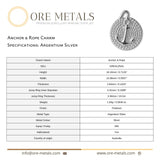 940 Argentium Silver - Anchor & Rope Charm