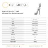 940 Argentium Silver - Bow Toe Stiletto Charm