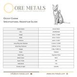 940 Argentium Silver - Ocicat Cat Charm