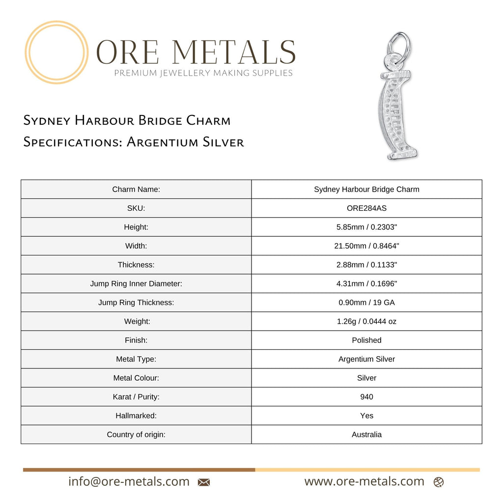 940 Argentium Silver - Sydney Harbour Bridge Charm