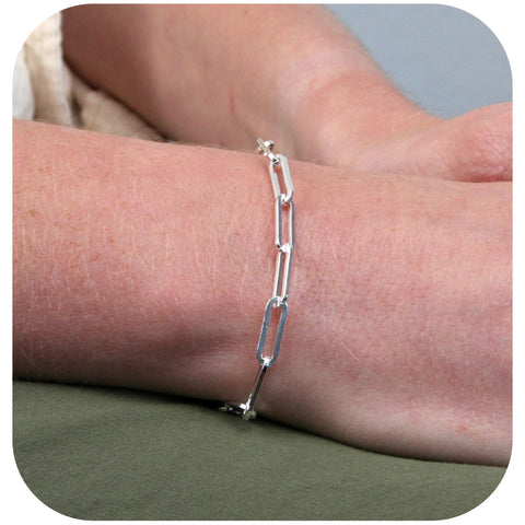 925 Sterling Silver - Paperclip - Bracelet Chain