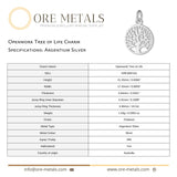 940 Argentium Silver - Openwork Tree of Life Charm