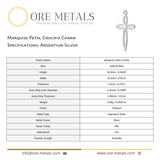 940 Argentium Silver - Marquise Petal Crucifix Charm