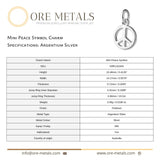 940 Argentium Silver - Mini Peace Symbol Charm