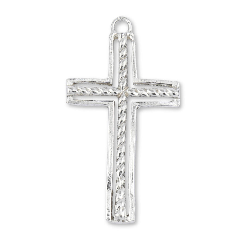 940 Argentium Silver - Rope Crucifix Charm