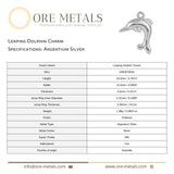 940 Argentium Silver - Leaping Dolphin Charm