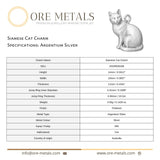 940 Argentium Silver - Siamese Cat Charm