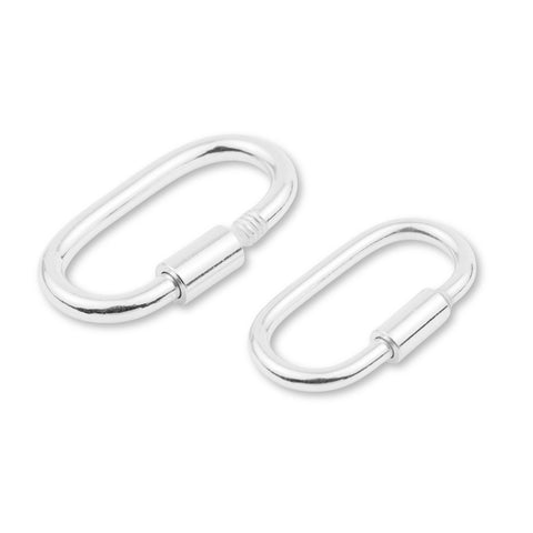 925 Sterling Silver - Paperclip Carabiner Clasps