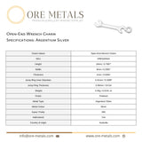 940 Argentium Silver - Open End Wrench Charm