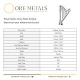 940 Argentium Silver - Traditional Irish Harp Charm