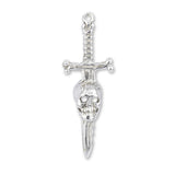 925 Sterling Silver - Skull Sword Charm