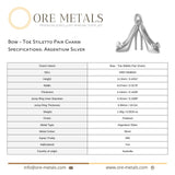 940 Argentium Silver - Bow Toe Stiletto Pair Charm