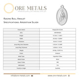 940 Argentium Silver - Raging Bull Charm