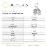 940 Argentium Silver - Tiny Baby Shoes Charm