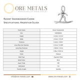 940 Argentium Silver - Resort Snowboarder Charm