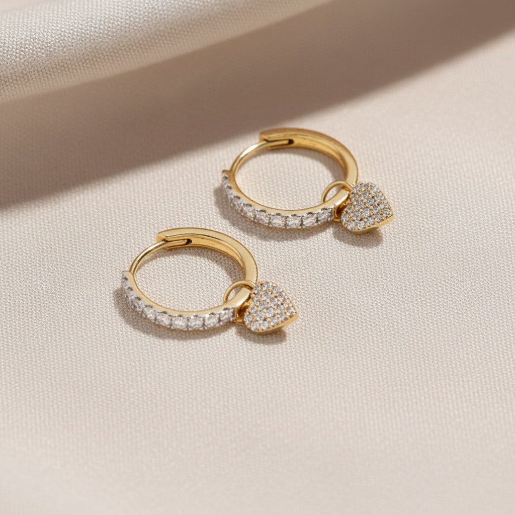 9ct Yellow Gold | 0.15ct GH/SI - Mini Diamond Padlock Charm