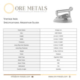940 Argentium Silver - Vintage Iron Charm