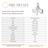 940 Argentium Silver - Classic Faith, Hope & Love Charm
