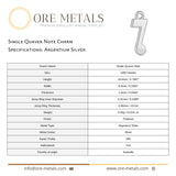 940 Argentium Silver - Single Quaver Note Charm
