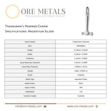 940 Argentium Silver - Tradesman's Hammer Charm
