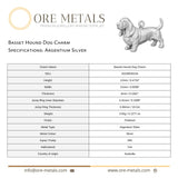 940 Argentium Silver - Basset Hound Dog Charm