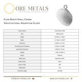 940 Argentium Silver - Clam Beach Shell Charm